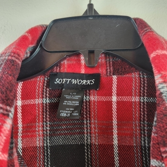 Softworks Women's plaid button down Shacket shirt Size Large - Picture 4 of 6